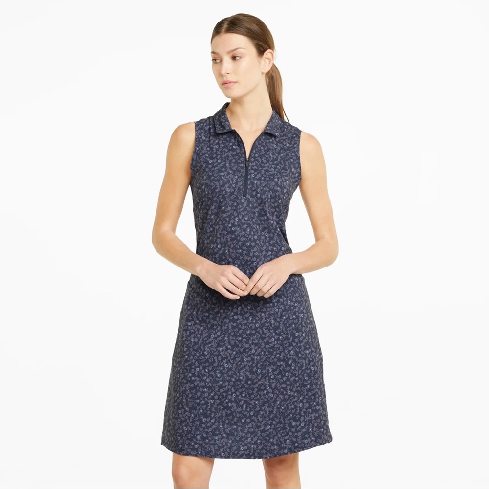 Puma Navy Blue Floral Midi Dress
